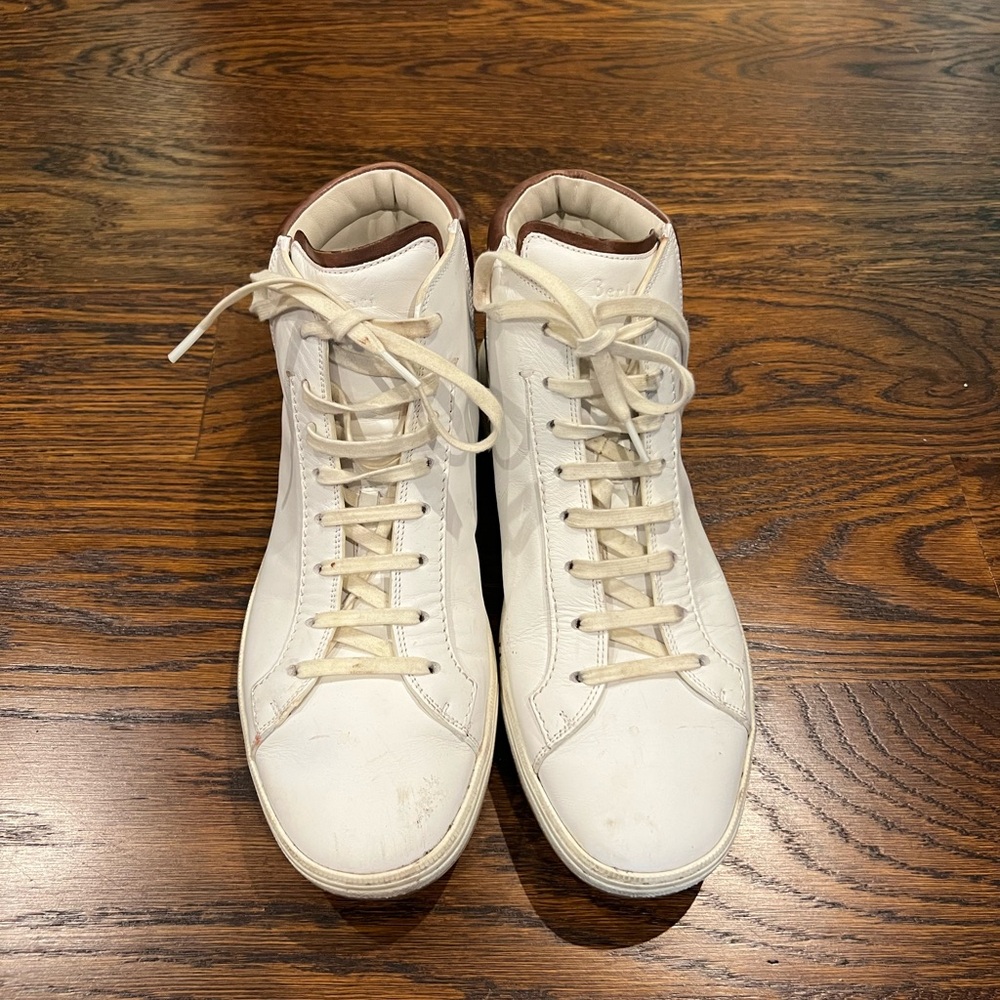 Berluti Paris Men’s White High-Top Leather Trainers